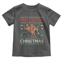 Funny Gingerbread Man Horse Rider Toddler T Shirt Merry Buckin Christmas Gift - Wonder Print Shop