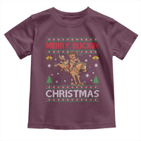 Funny Gingerbread Man Horse Rider Toddler T Shirt Merry Buckin Christmas Gift - Wonder Print Shop