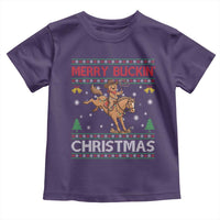Funny Gingerbread Man Horse Rider Toddler T Shirt Merry Buckin Christmas Gift - Wonder Print Shop
