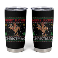 Funny Gingerbread Man Horse Rider Tumbler Cup Merry Buckin Christmas Gift - Wonder Print Shop