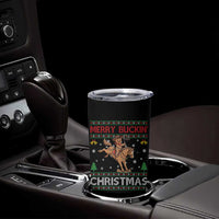 Funny Gingerbread Man Horse Rider Tumbler Cup Merry Buckin Christmas Gift - Wonder Print Shop