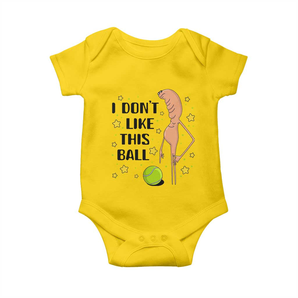Funny Marcus The Worm Tennis Lover Baby Onesie I Do Not Like This Ball - Wonder Print Shop
