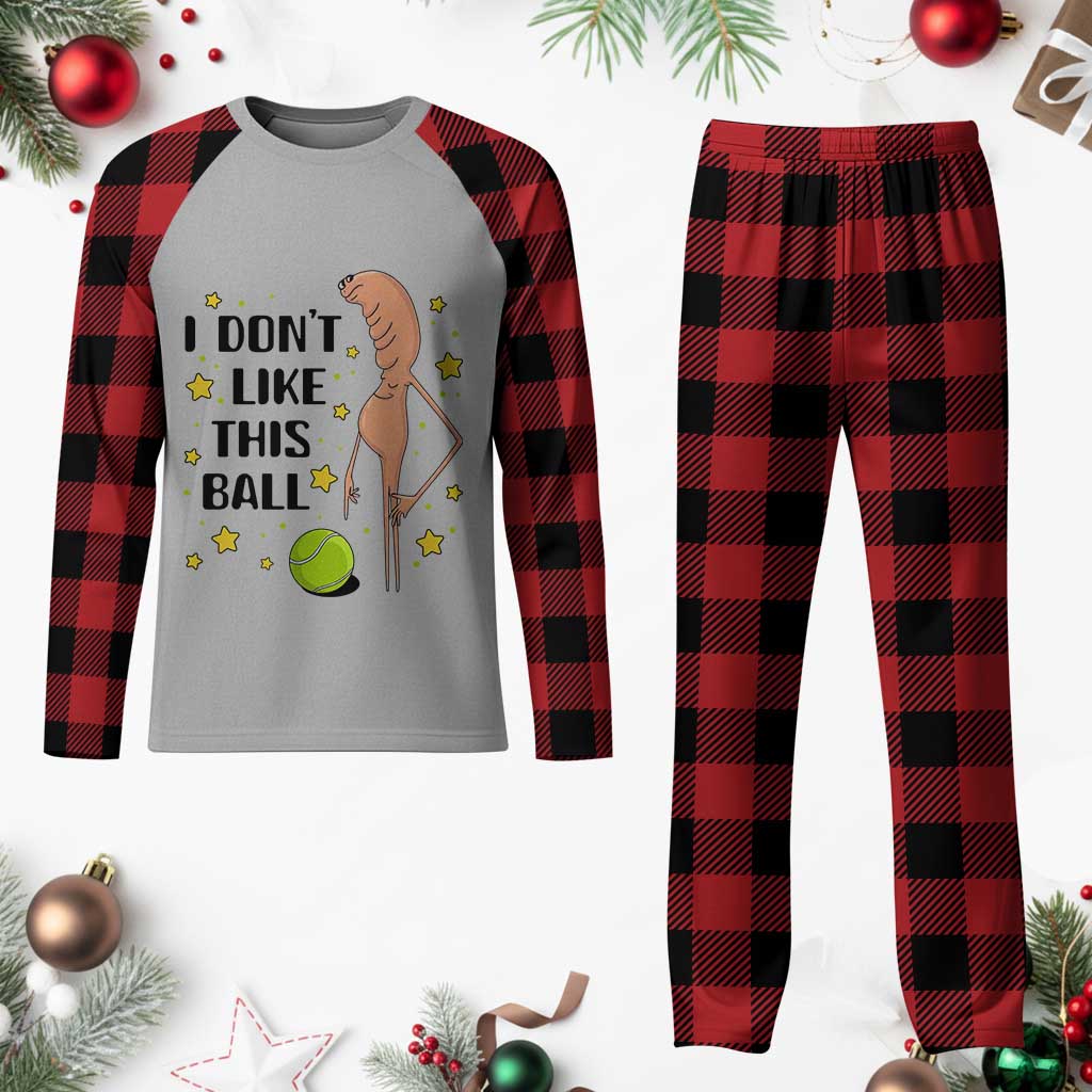 Funny Marcus The Worm Tennis Lover Plaid Pajama Set I Do Not Like This Ball - Wonder Print Shop