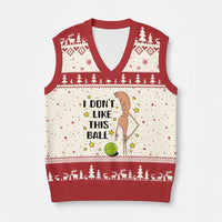 Funny Marcus The Worm Tennis Lover V-Neck Knit Sweater Vest I Do Not Like This Ball - Wonder Print Shop