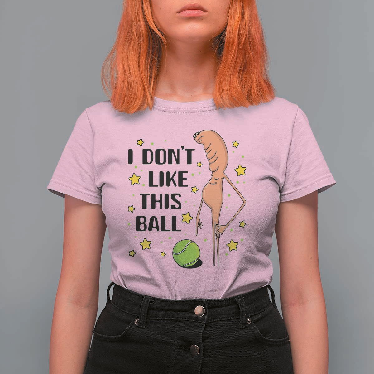 Funny Marcus The Worm Tennis Lover T Shirt For Women I Do Not Like This Ball - Wonder Print Shop