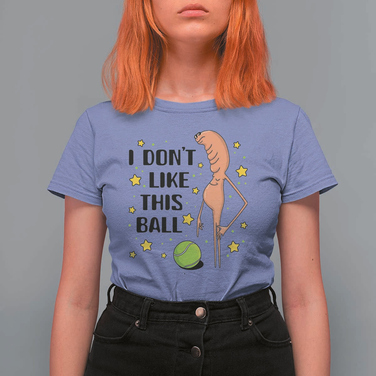 Funny Marcus The Worm Tennis Lover T Shirt For Women I Do Not Like This Ball - Wonder Print Shop