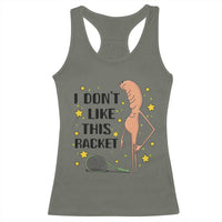 Funny Marcus The Worm Tennis Lover Racerback Tank Top I Do Not Like This Racket - Wonder Print Shop