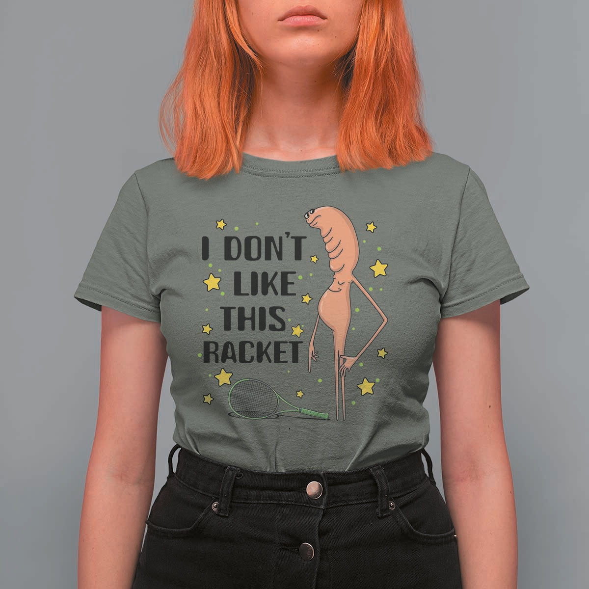 Funny Marcus The Worm Tennis Lover T Shirt For Women I Do Not Like This Racket - Wonder Print Shop