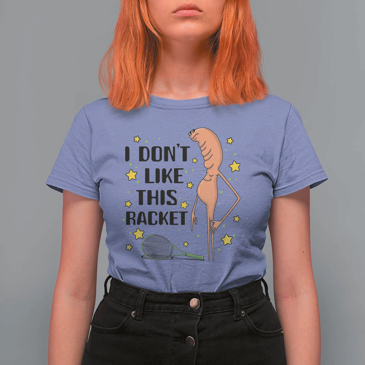 Funny Marcus The Worm Tennis Lover T Shirt For Women I Do Not Like This Racket - Wonder Print Shop