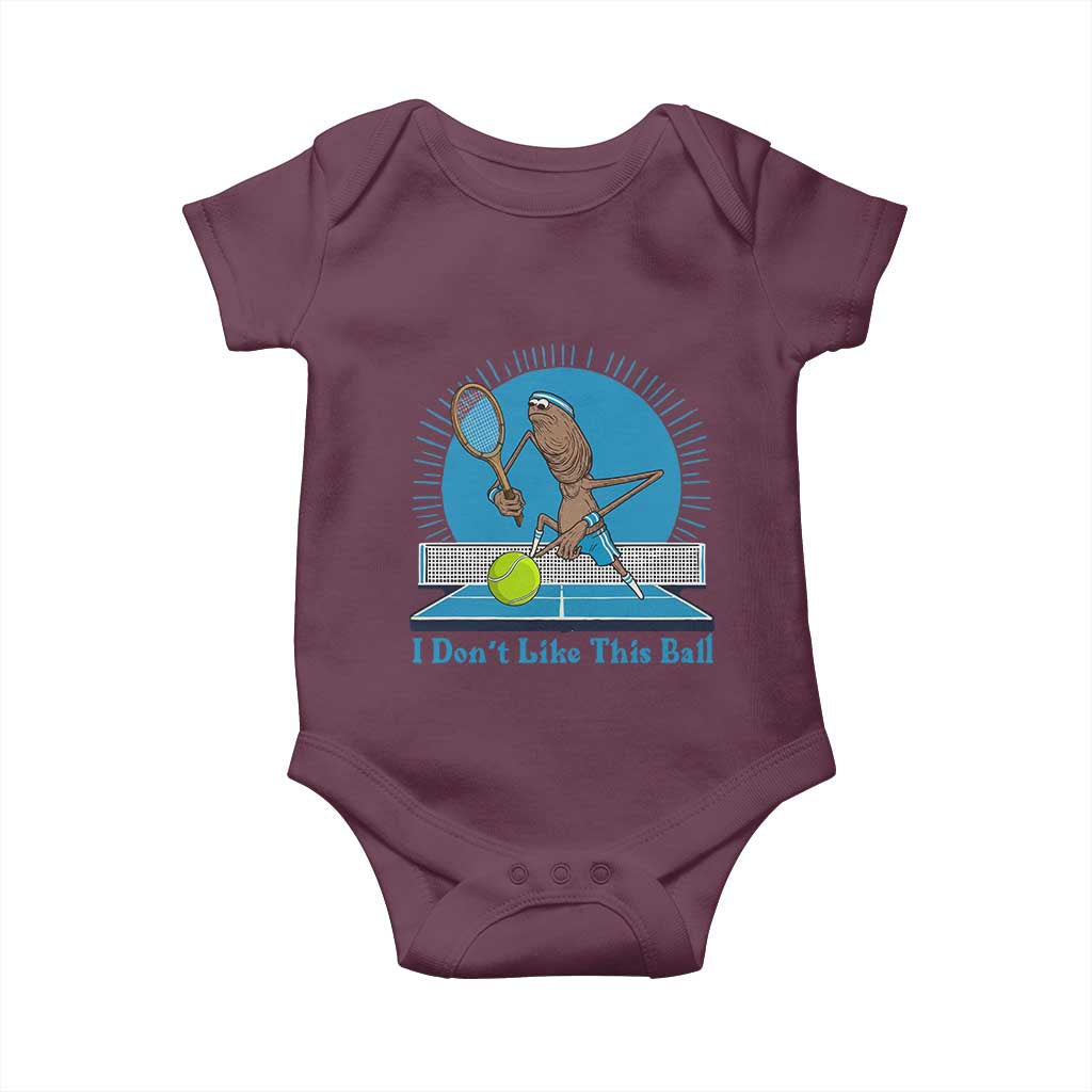 I Do Not Like This Ball Baby Onesie Funny Marcus The Worm Tennis Meme - Wonder Print Shop