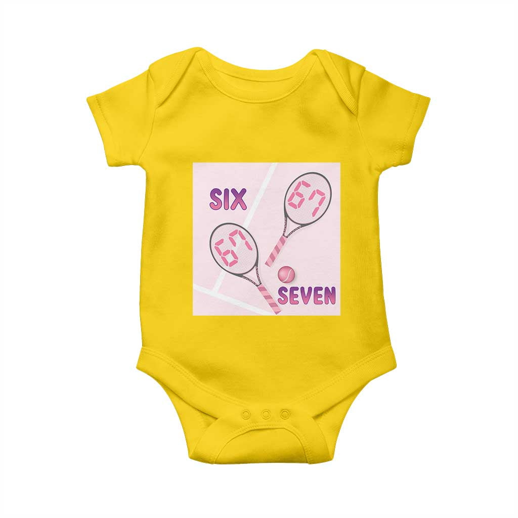 Funny Six Seven Tennis Meme Baby Onesie Valentine For Women - Wonder Print Shop