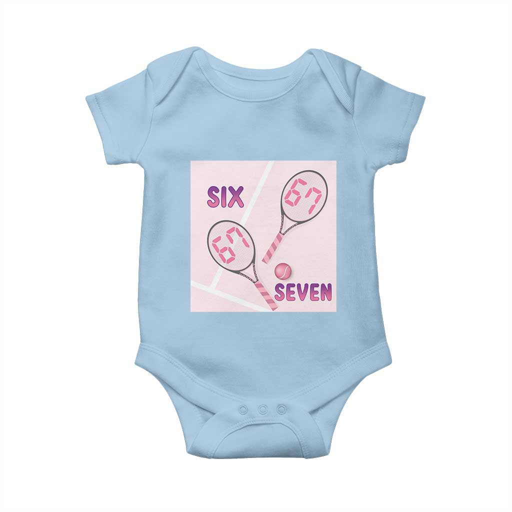 Funny Six Seven Tennis Meme Baby Onesie Valentine For Women - Wonder Print Shop