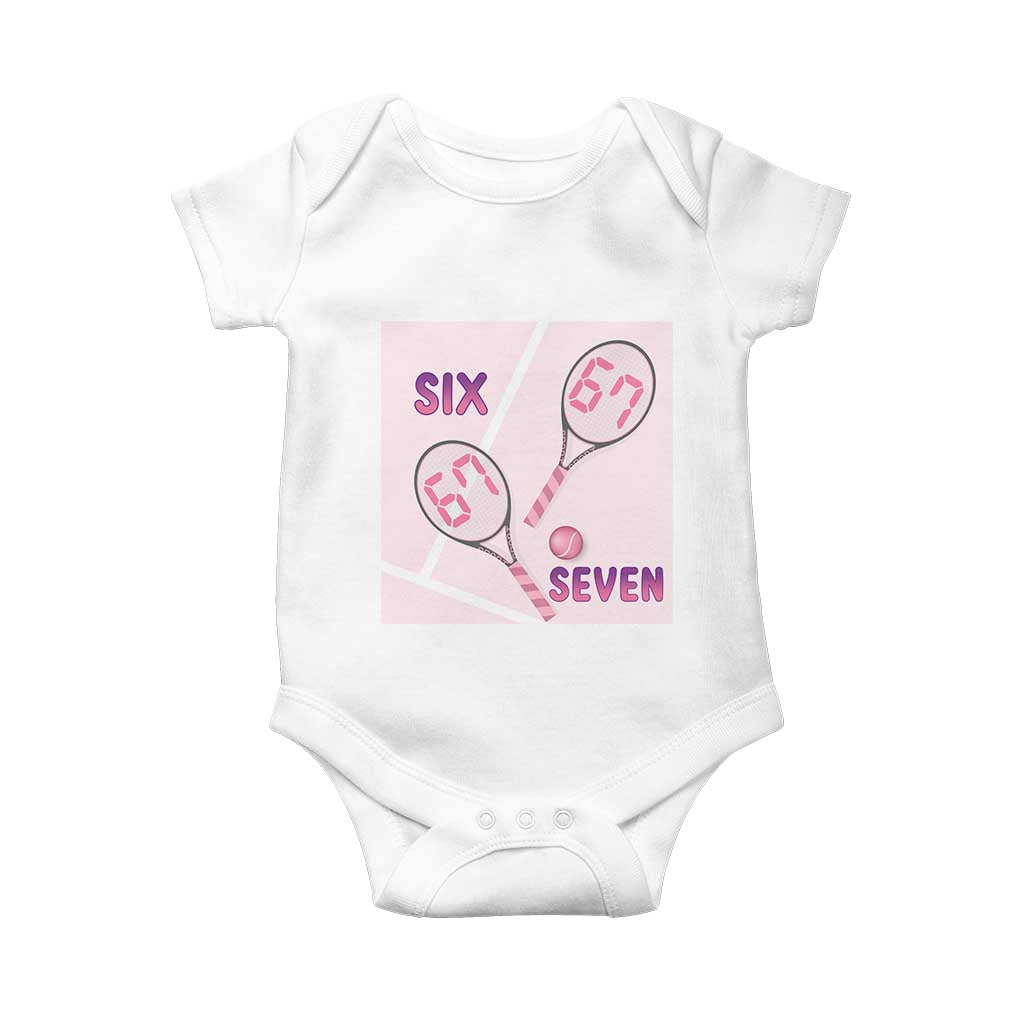 Funny Six Seven Tennis Meme Baby Onesie Valentine For Women - Wonder Print Shop