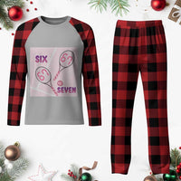 Funny Six Seven Tennis Meme Plaid Pajama Set Valentine For Women - Wonder Print Shop