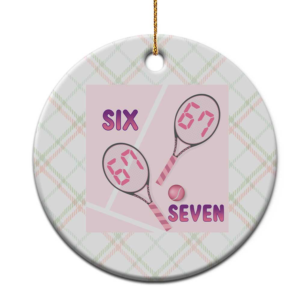 Funny Six Seven Tennis Meme Ceramic Ornament Valentine For Women - Wonder Print Shop
