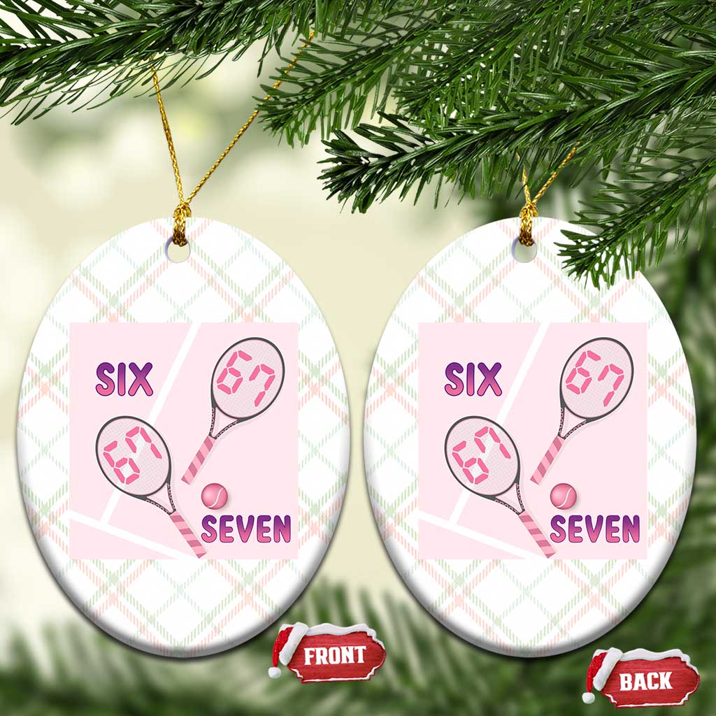 Funny Six Seven Tennis Meme Ceramic Ornament Valentine For Women - Wonder Print Shop