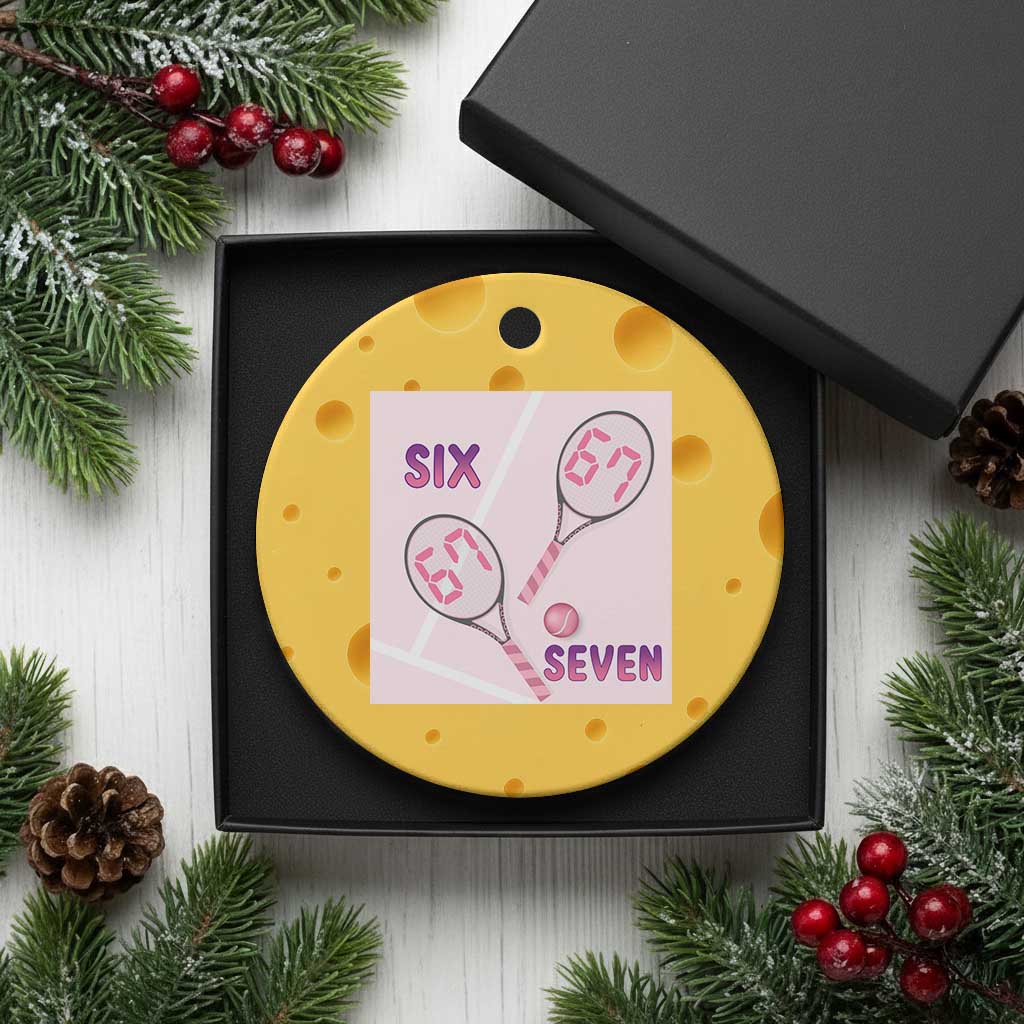 Funny Six Seven Tennis Meme Ceramic Ornament Valentine For Women - Wonder Print Shop