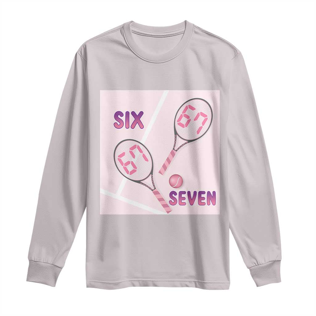 Funny Six Seven Tennis Meme Long Sleeve Shirt Valentine For Women - Wonder Print Shop