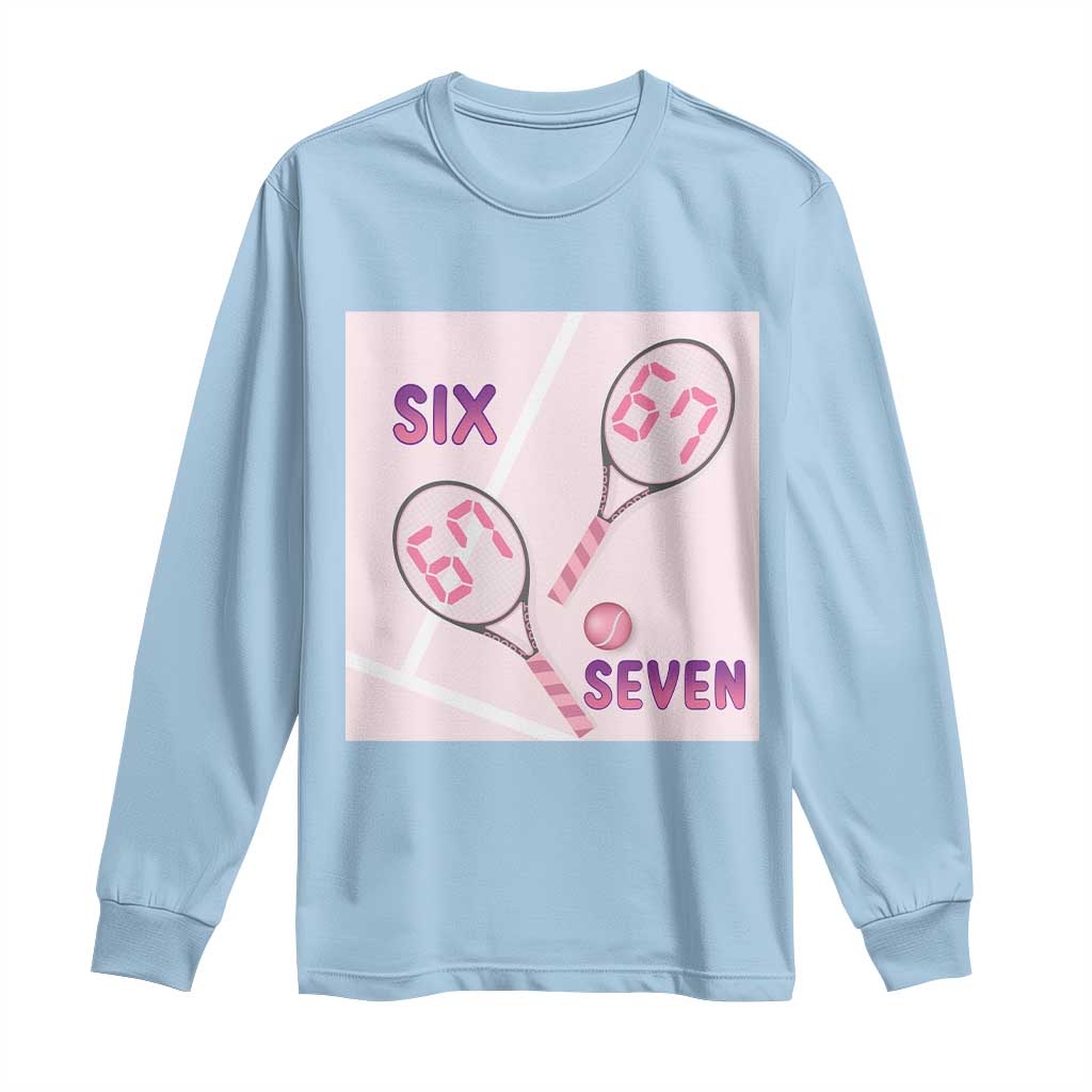 Funny Six Seven Tennis Meme Long Sleeve Shirt Valentine For Women - Wonder Print Shop