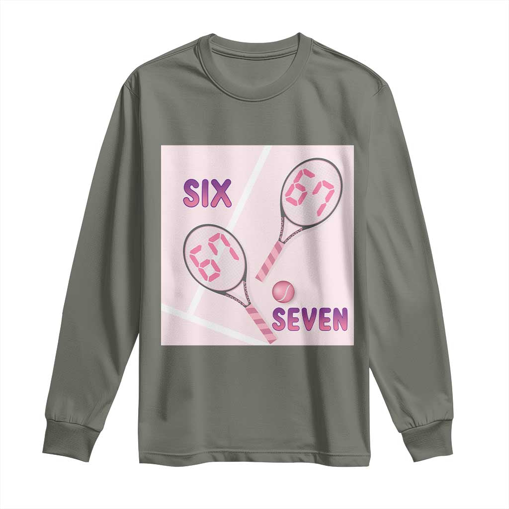 Funny Six Seven Tennis Meme Long Sleeve Shirt Valentine For Women - Wonder Print Shop