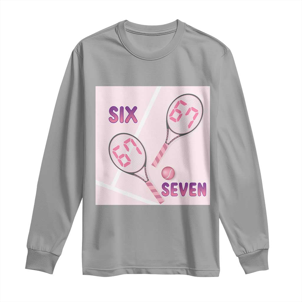 Funny Six Seven Tennis Meme Long Sleeve Shirt Valentine For Women - Wonder Print Shop