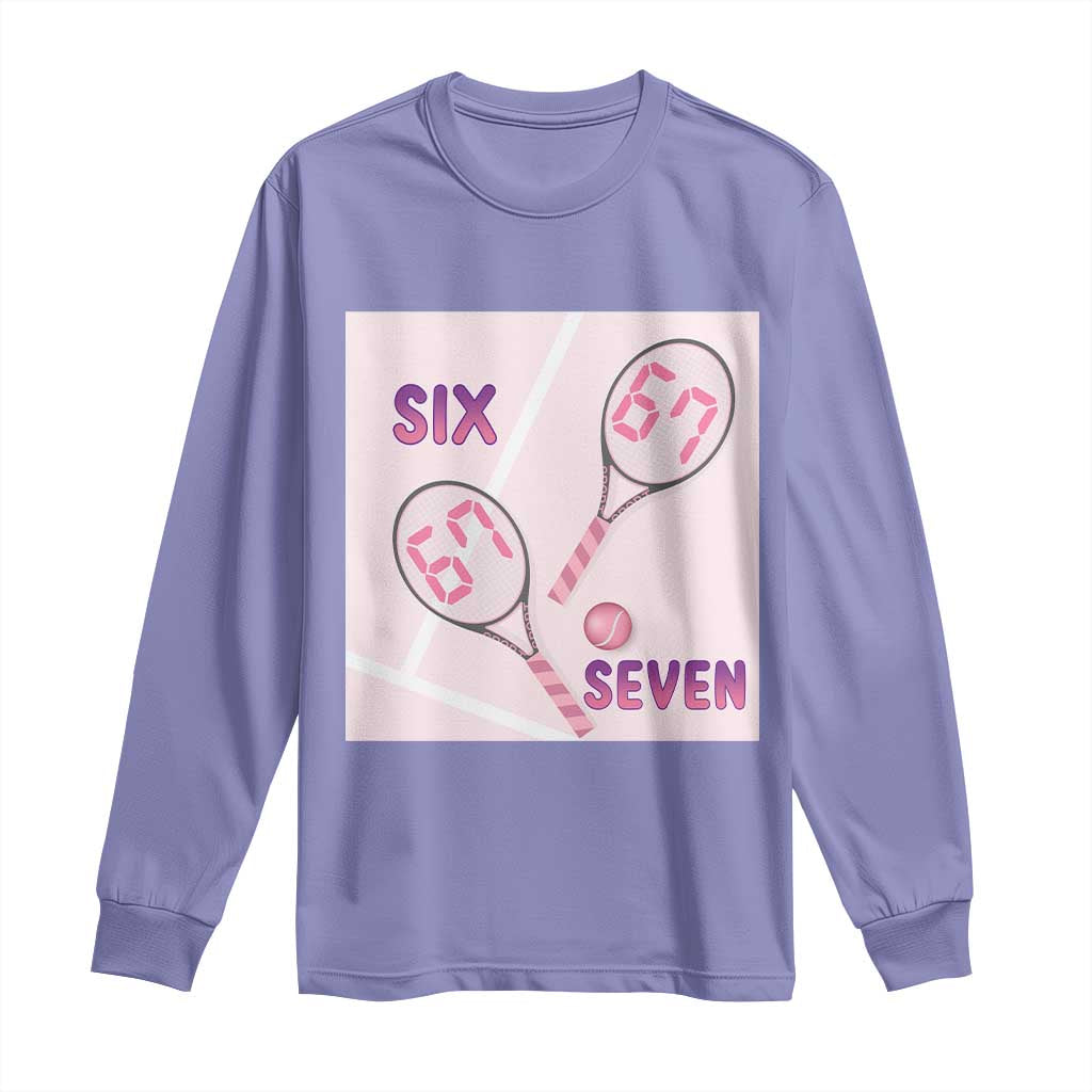 Funny Six Seven Tennis Meme Long Sleeve Shirt Valentine For Women - Wonder Print Shop