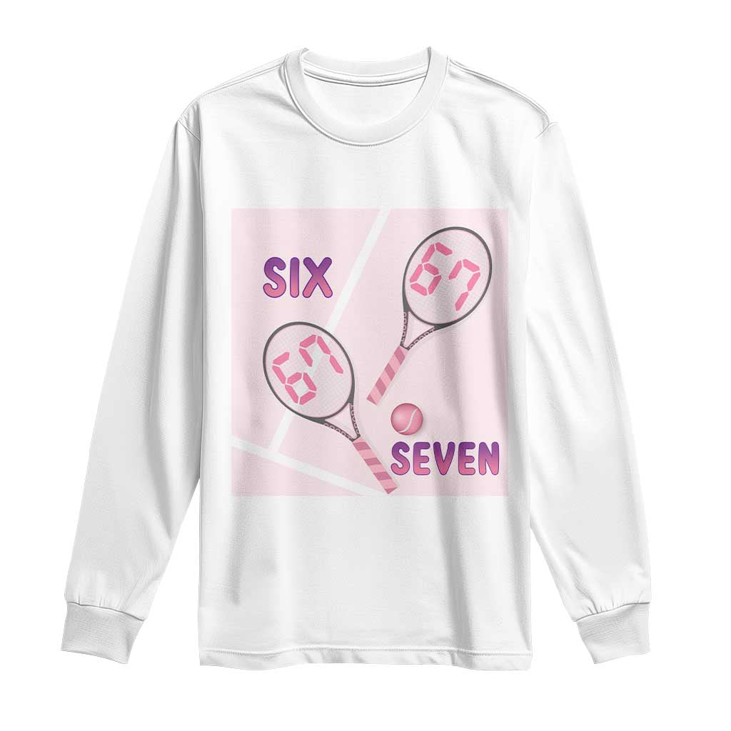 Funny Six Seven Tennis Meme Long Sleeve Shirt Valentine For Women - Wonder Print Shop