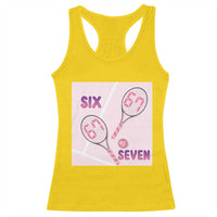 Funny Six Seven Tennis Meme Racerback Tank Top Valentine For Women - Wonder Print Shop