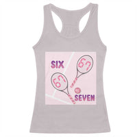 Funny Six Seven Tennis Meme Racerback Tank Top Valentine For Women - Wonder Print Shop