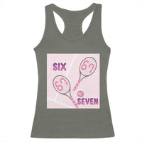 Funny Six Seven Tennis Meme Racerback Tank Top Valentine For Women - Wonder Print Shop
