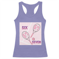 Funny Six Seven Tennis Meme Racerback Tank Top Valentine For Women - Wonder Print Shop