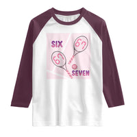 Funny Six Seven Tennis Meme Raglan Shirt Valentine For Women - Wonder Print Shop