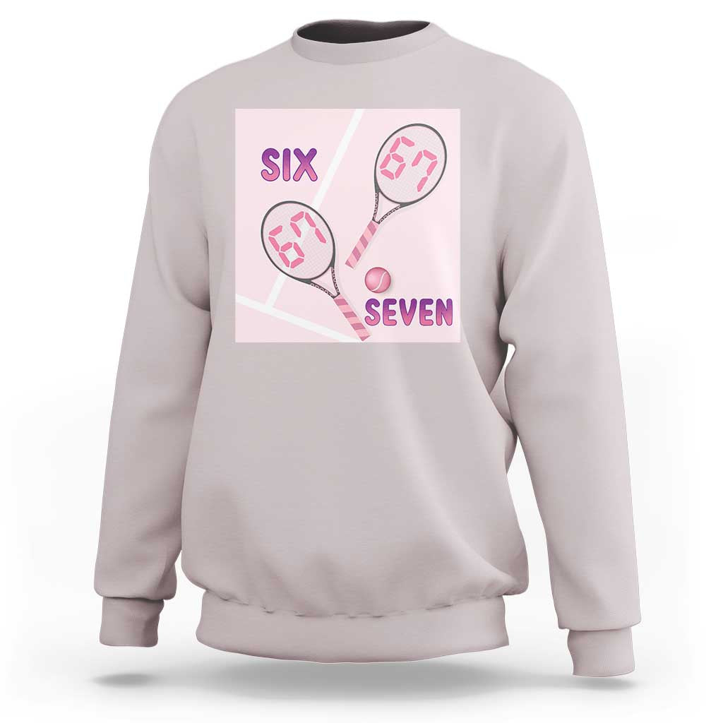 Funny Six Seven Tennis Meme Sweatshirt Valentine For Women - Wonder Print Shop