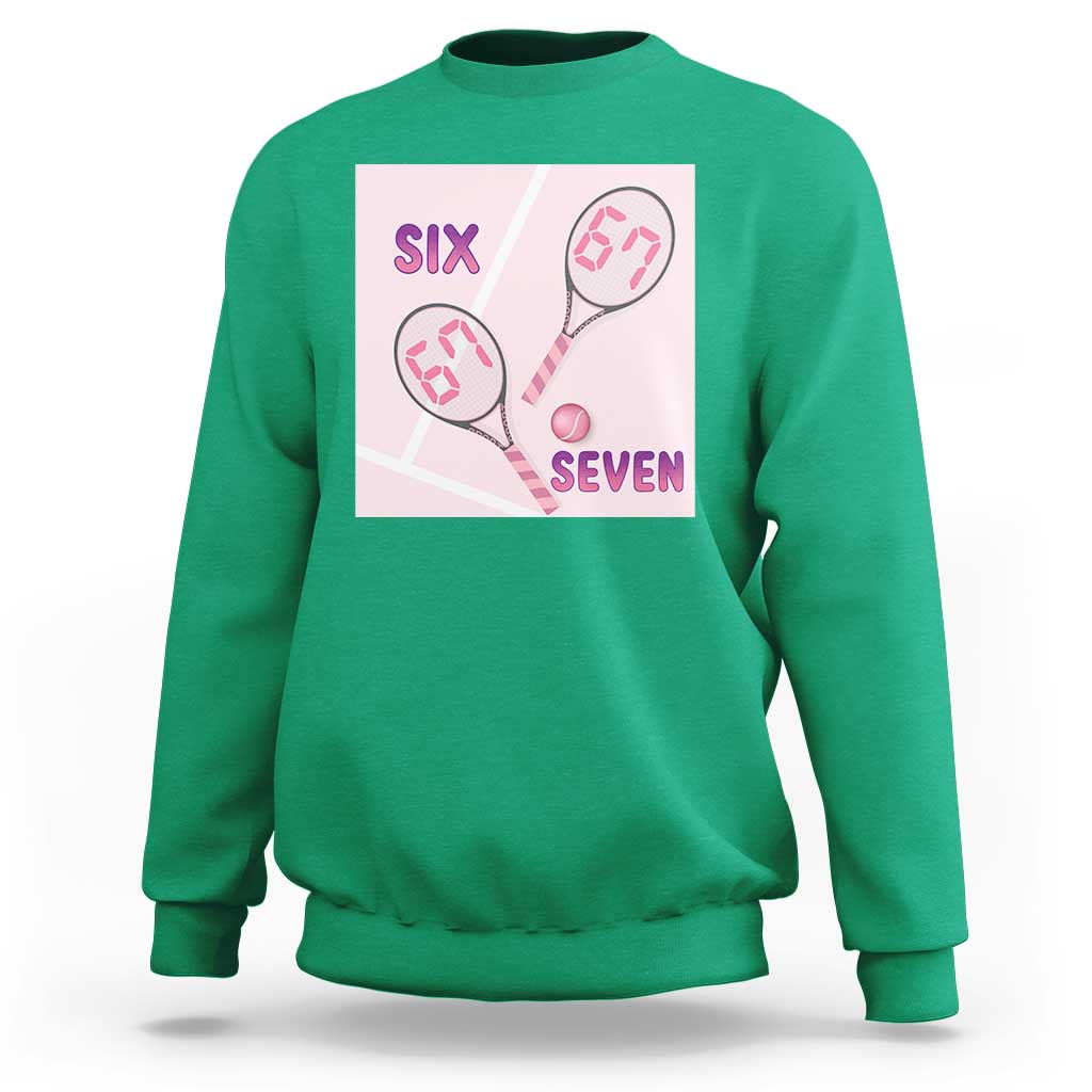 Funny Six Seven Tennis Meme Sweatshirt Valentine For Women - Wonder Print Shop