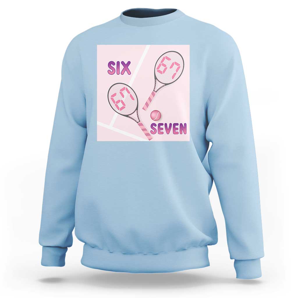 Funny Six Seven Tennis Meme Sweatshirt Valentine For Women - Wonder Print Shop