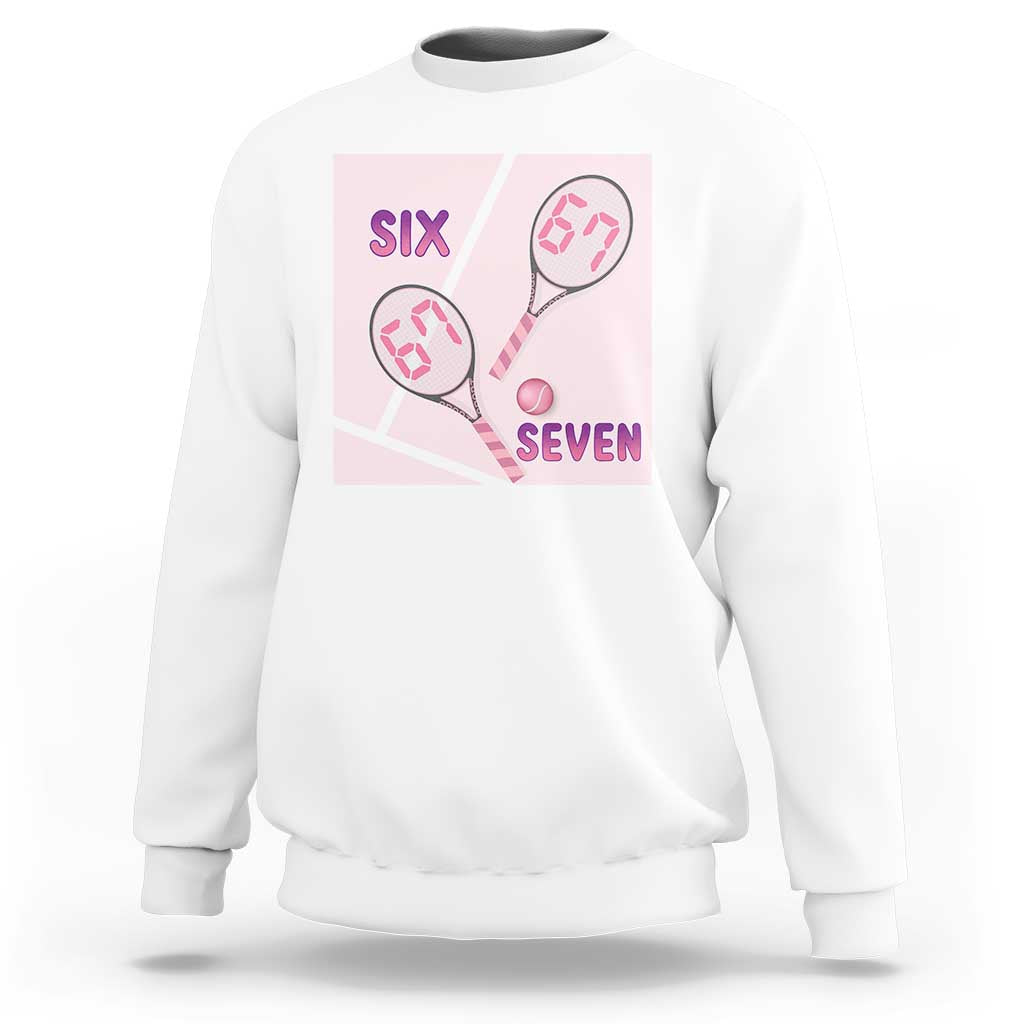 Funny Six Seven Tennis Meme Sweatshirt Valentine For Women - Wonder Print Shop