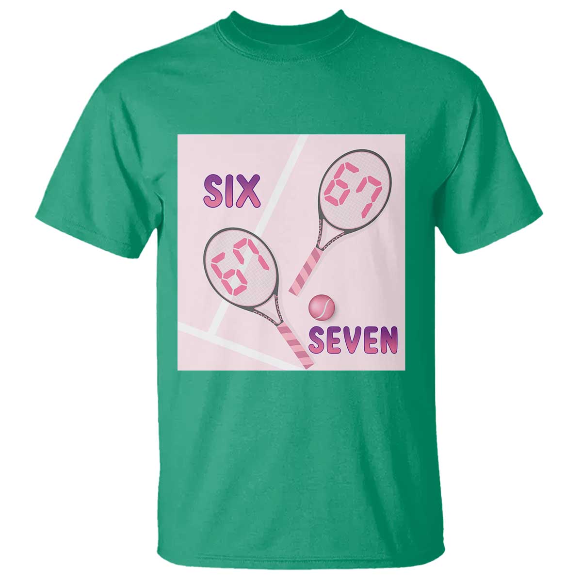 Funny Six Seven Tennis Meme T Shirt Valentine For Women - Wonder Print Shop