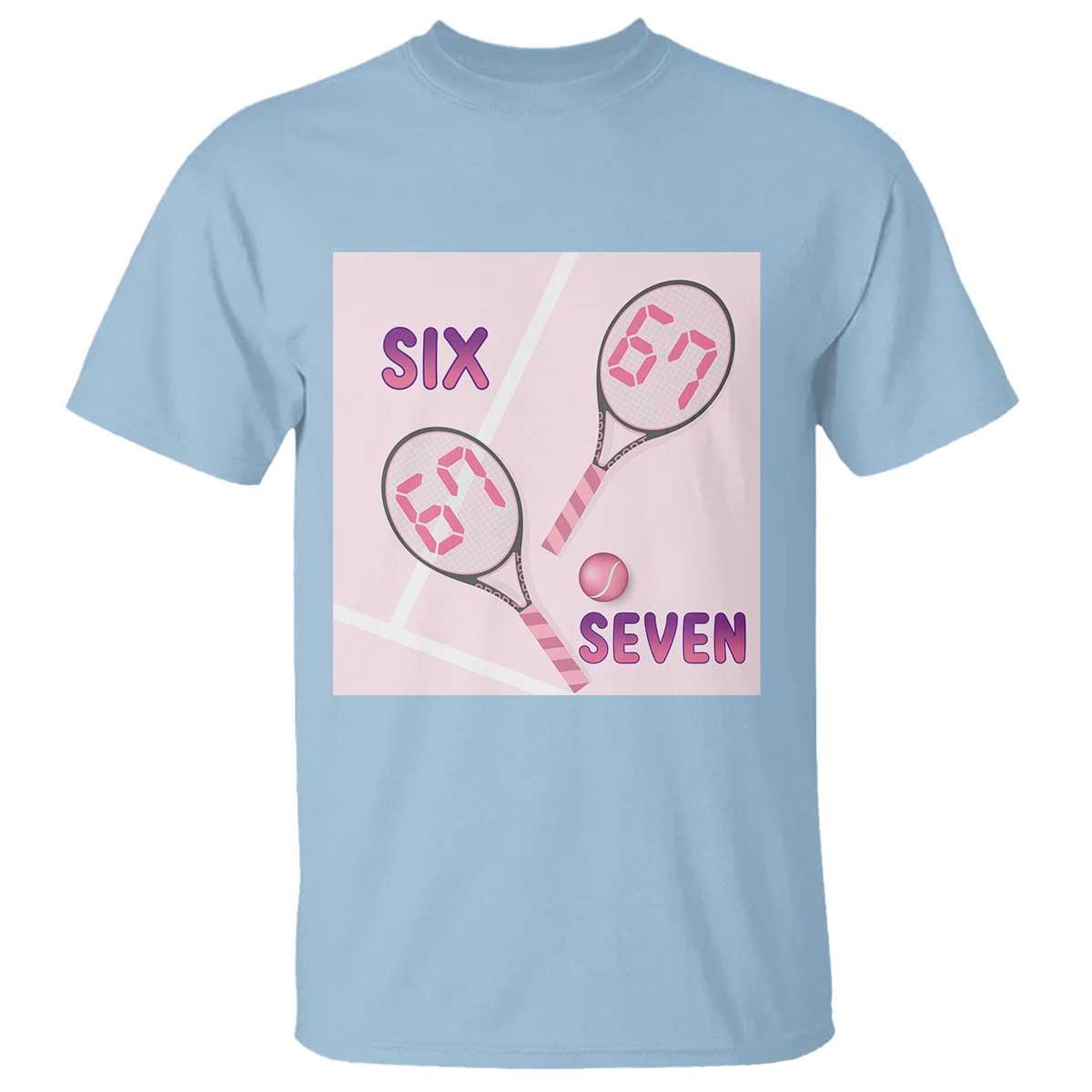Funny Six Seven Tennis Meme T Shirt Valentine For Women - Wonder Print Shop