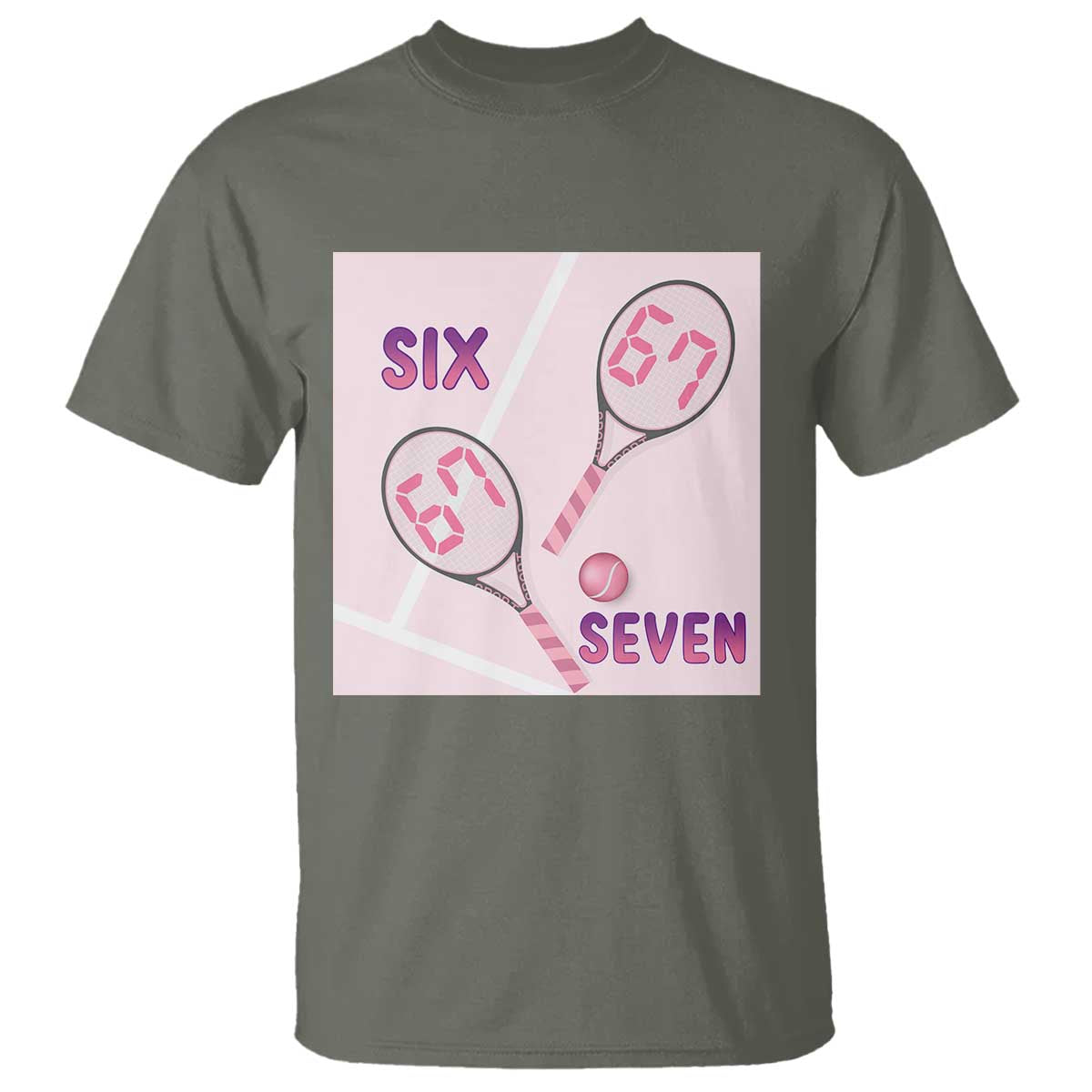 Funny Six Seven Tennis Meme T Shirt Valentine For Women - Wonder Print Shop