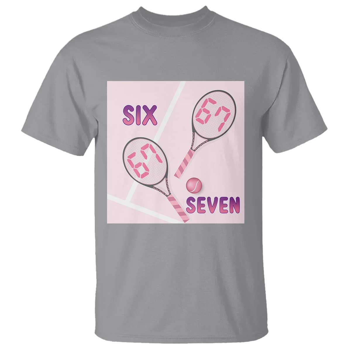 Funny Six Seven Tennis Meme T Shirt Valentine For Women - Wonder Print Shop