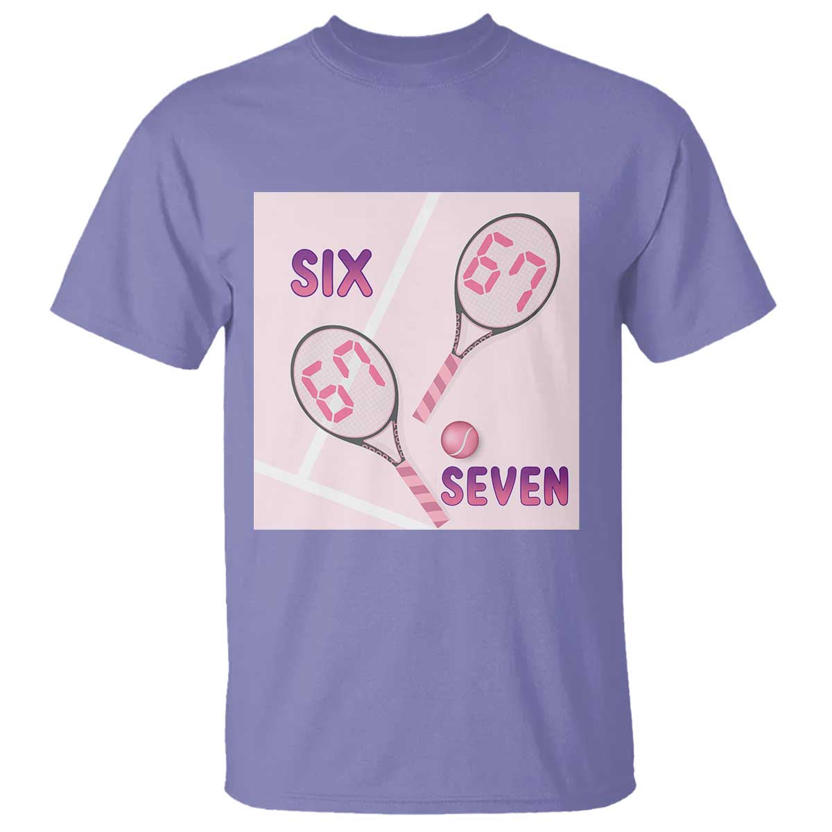 Funny Six Seven Tennis Meme T Shirt Valentine For Women - Wonder Print Shop