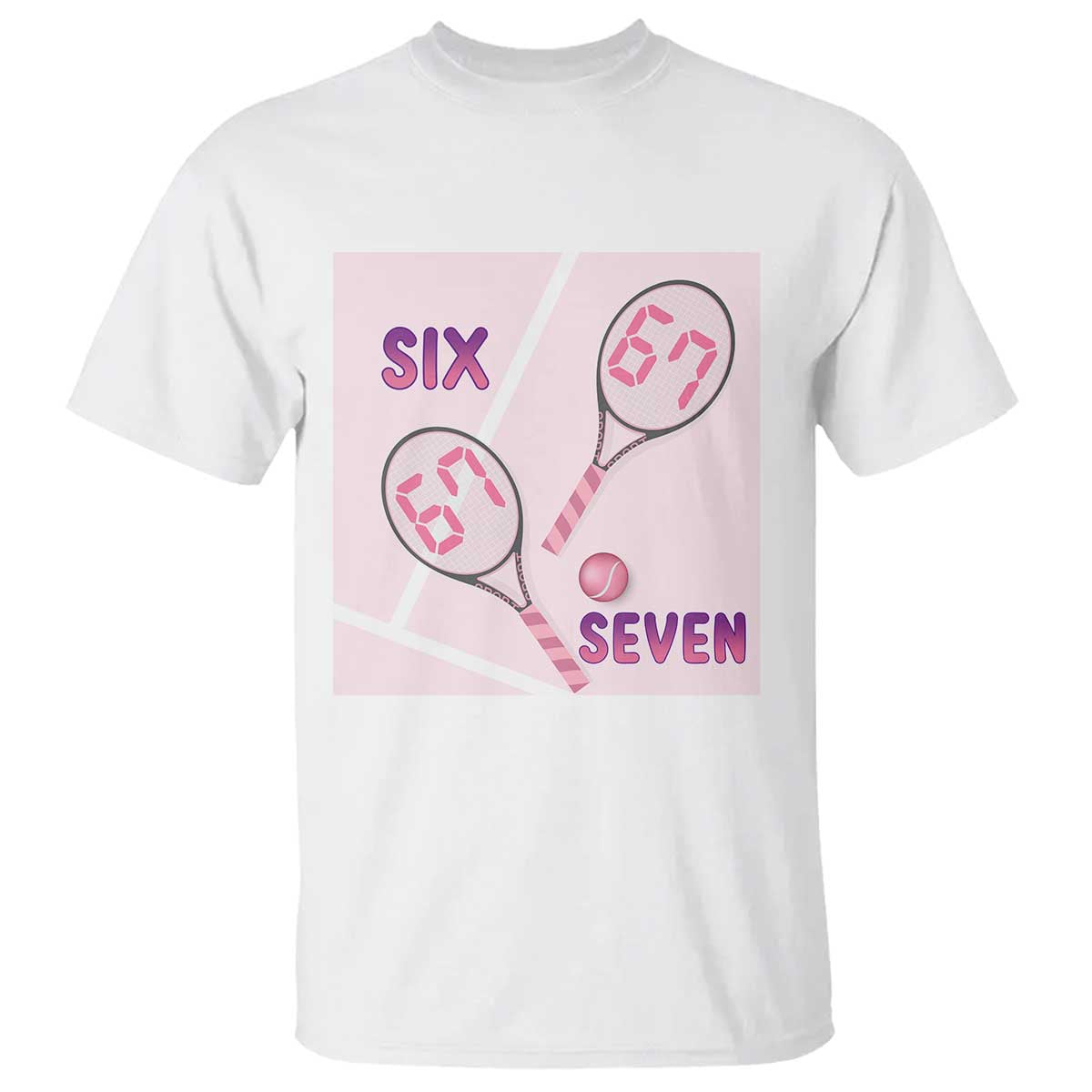 Funny Six Seven Tennis Meme T Shirt Valentine For Women - Wonder Print Shop