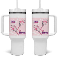 Funny Six Seven Tennis Meme Tumbler With Handle Valentine For Women - Wonder Print Shop