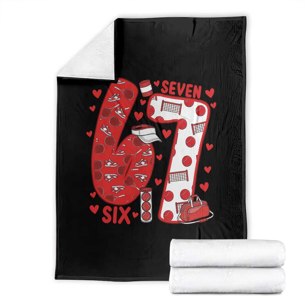 Six Seven Tennis Meme Throw Blanket Funny Gen Alpha Valentine - Wonder Print Shop