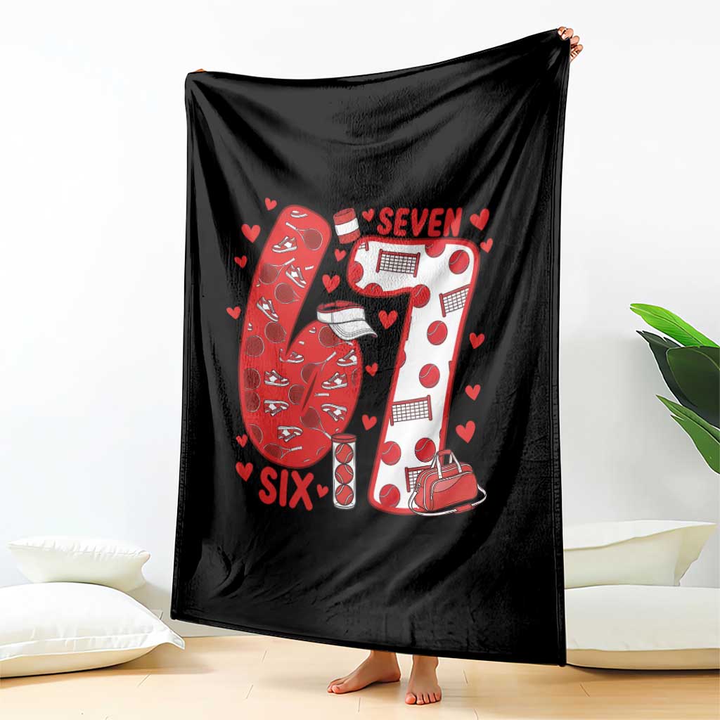 Six Seven Tennis Meme Throw Blanket Funny Gen Alpha Valentine - Wonder Print Shop