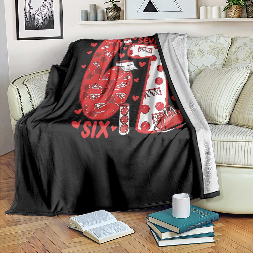 Six Seven Tennis Meme Throw Blanket Funny Gen Alpha Valentine - Wonder Print Shop