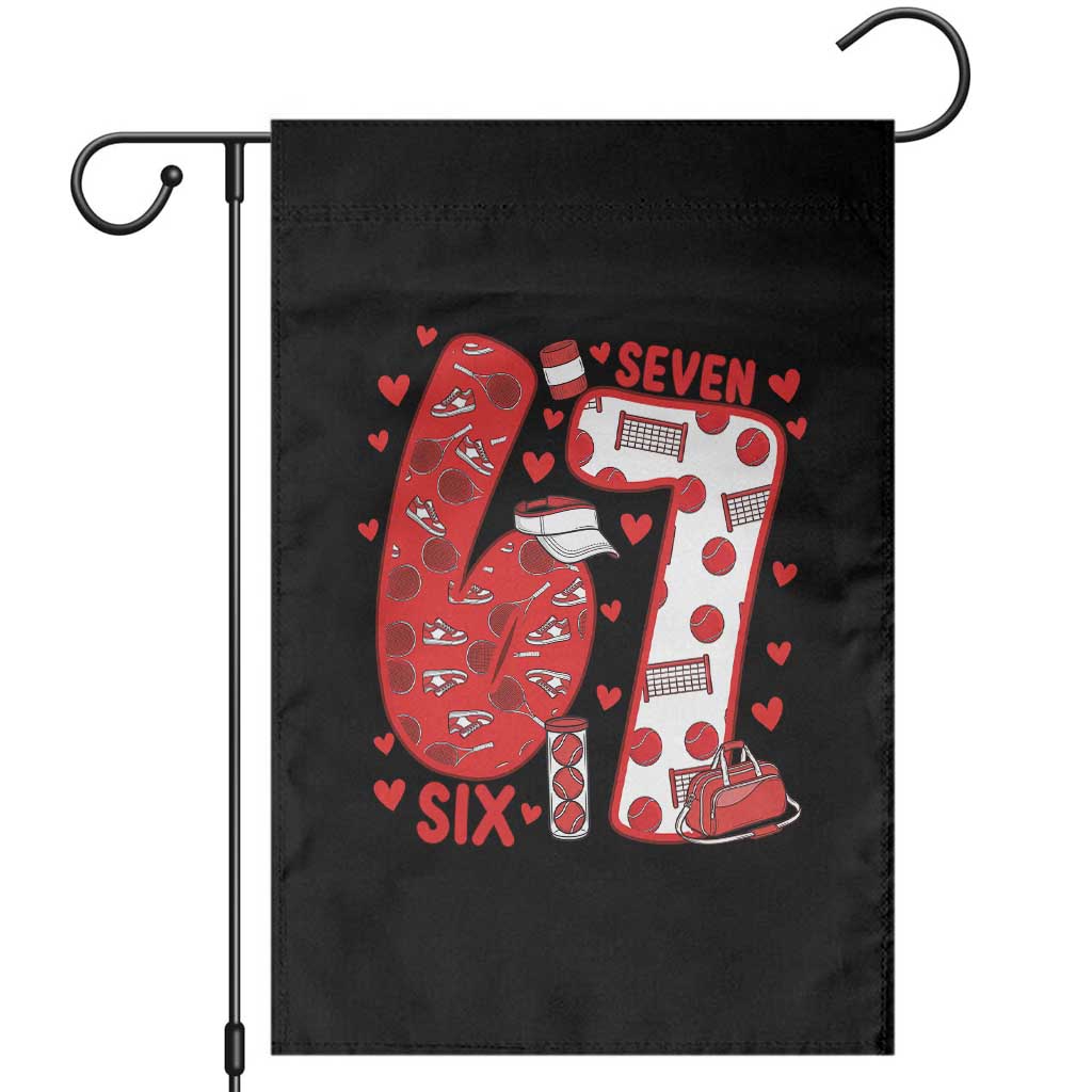 Six Seven Tennis Meme Garden Flag Funny Gen Alpha Valentine - Wonder Print Shop
