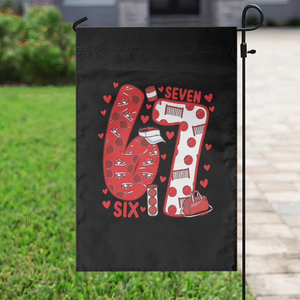Six Seven Tennis Meme Garden Flag Funny Gen Alpha Valentine - Wonder Print Shop