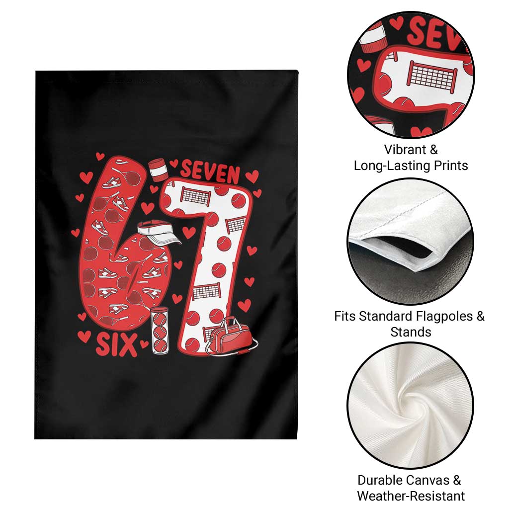 Six Seven Tennis Meme Garden Flag Funny Gen Alpha Valentine - Wonder Print Shop