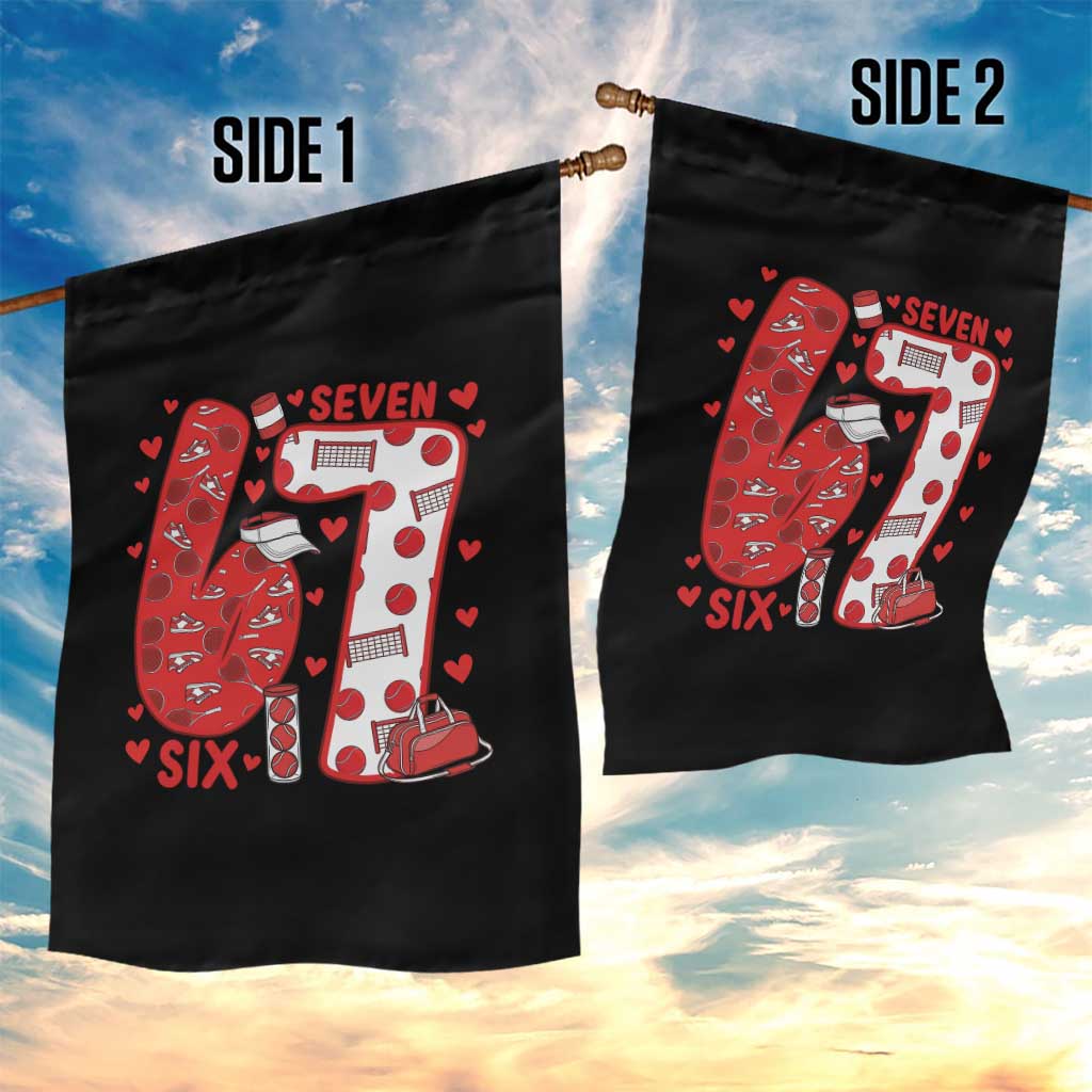 Six Seven Tennis Meme Garden Flag Funny Gen Alpha Valentine - Wonder Print Shop